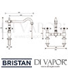 Bristan Colonial Bridge Sink Mixer Tap Dimensions